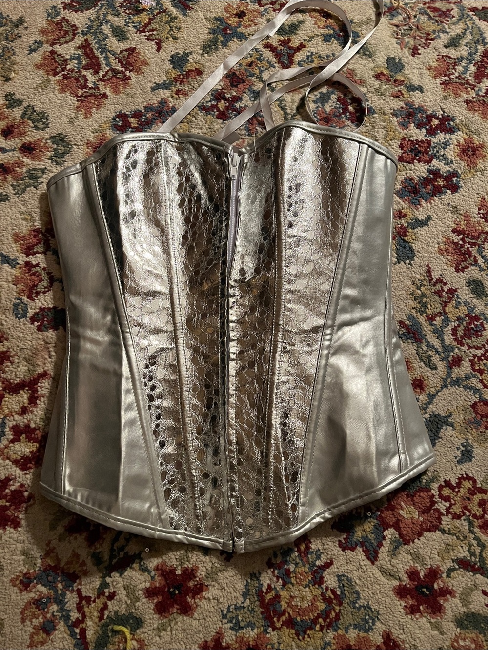 Silver Metallic Corset